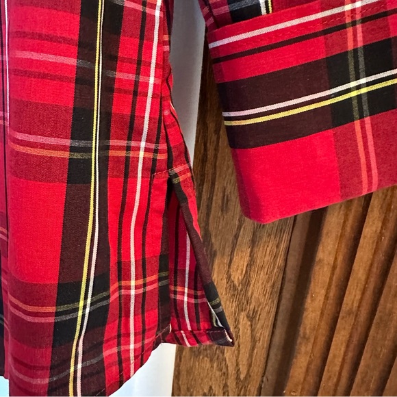 Foxcroft Skylar Stewart Plaid 3/4 Length Sleeve Blouse - Picture 7 of 12